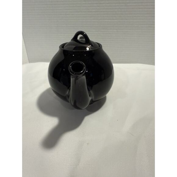 Black Ceramic Teapot With Lid, No chips or cracks, Glossy Modern Shape - Picture 2 of 12